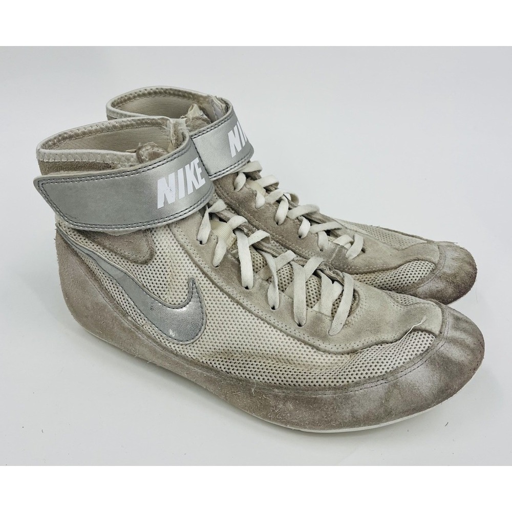 Nike Speed Sweep VII White Silver Wrestling Shoes‎ Men's Size 9.5